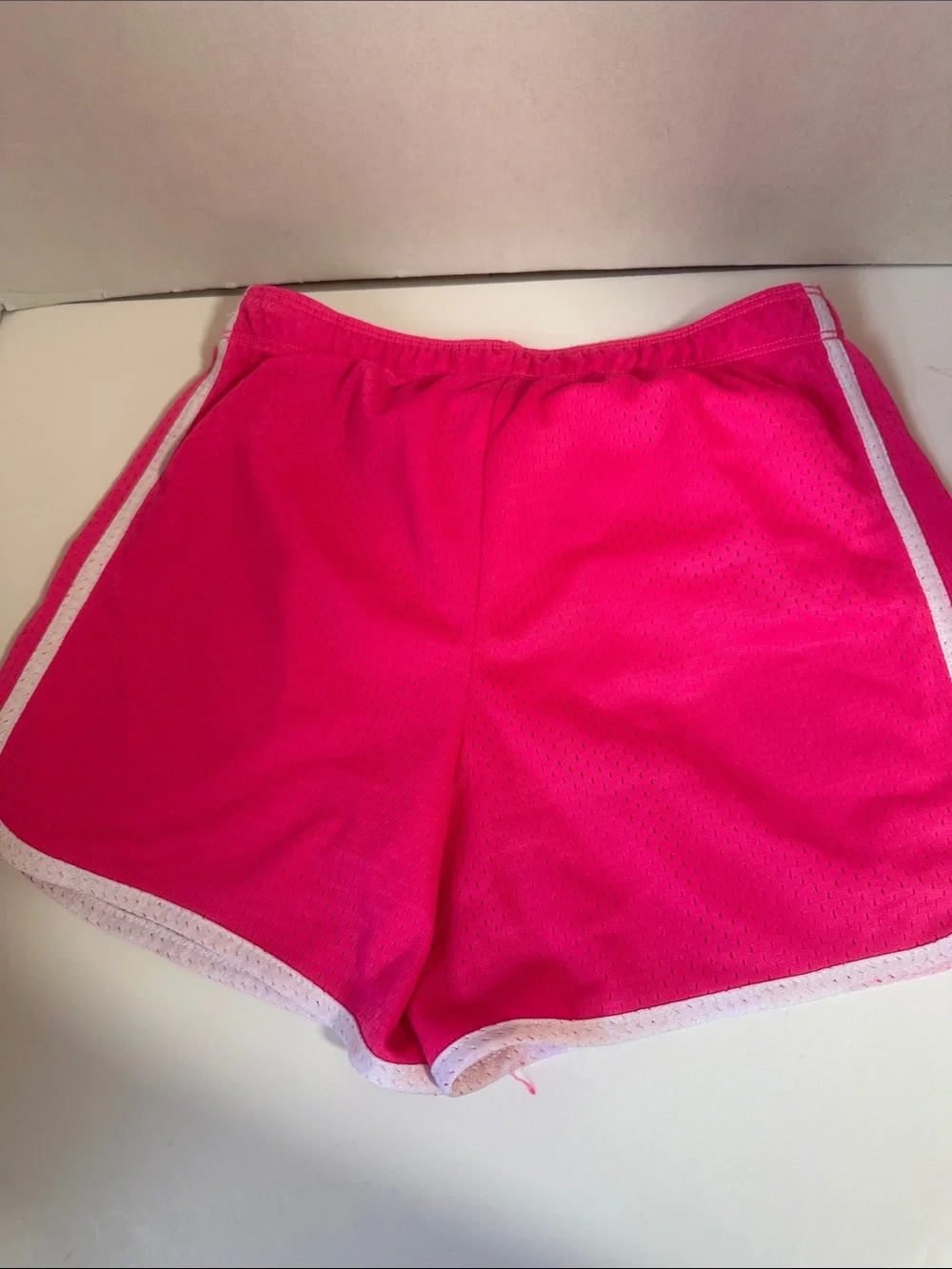 2 piece bundle justice mesh athletic shorts size 12 pink purple